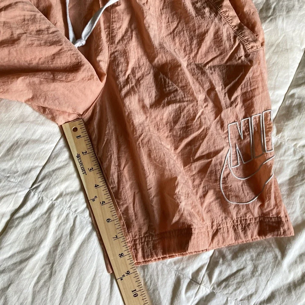 Nike Mens S Sportswear Alumni Woven Flow Nylon Water Shorts Trunks Peach Apricot